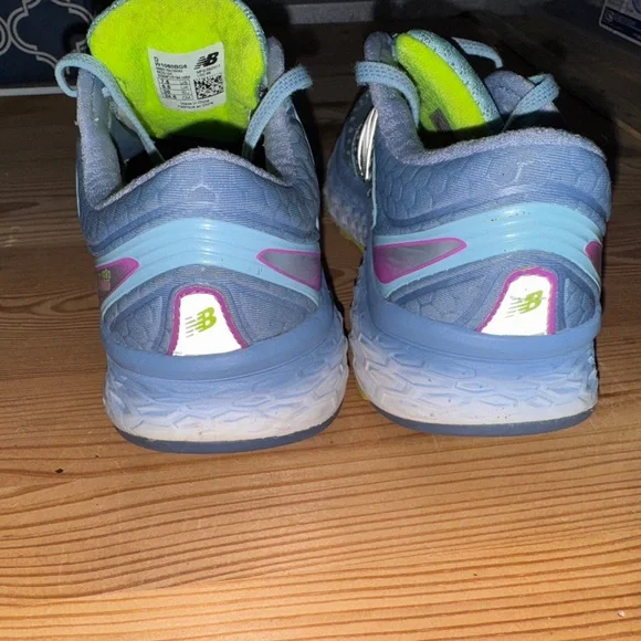 New Balance Fresh Foam Women's Athletic Shoes - Aqua and Lime - Picture 3 of 5